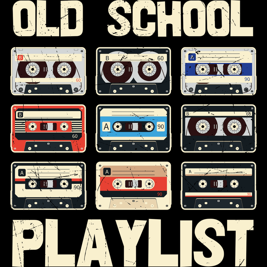Old School Playlist - Ready To Press DTF Transfer - Buy Bulk DTF
