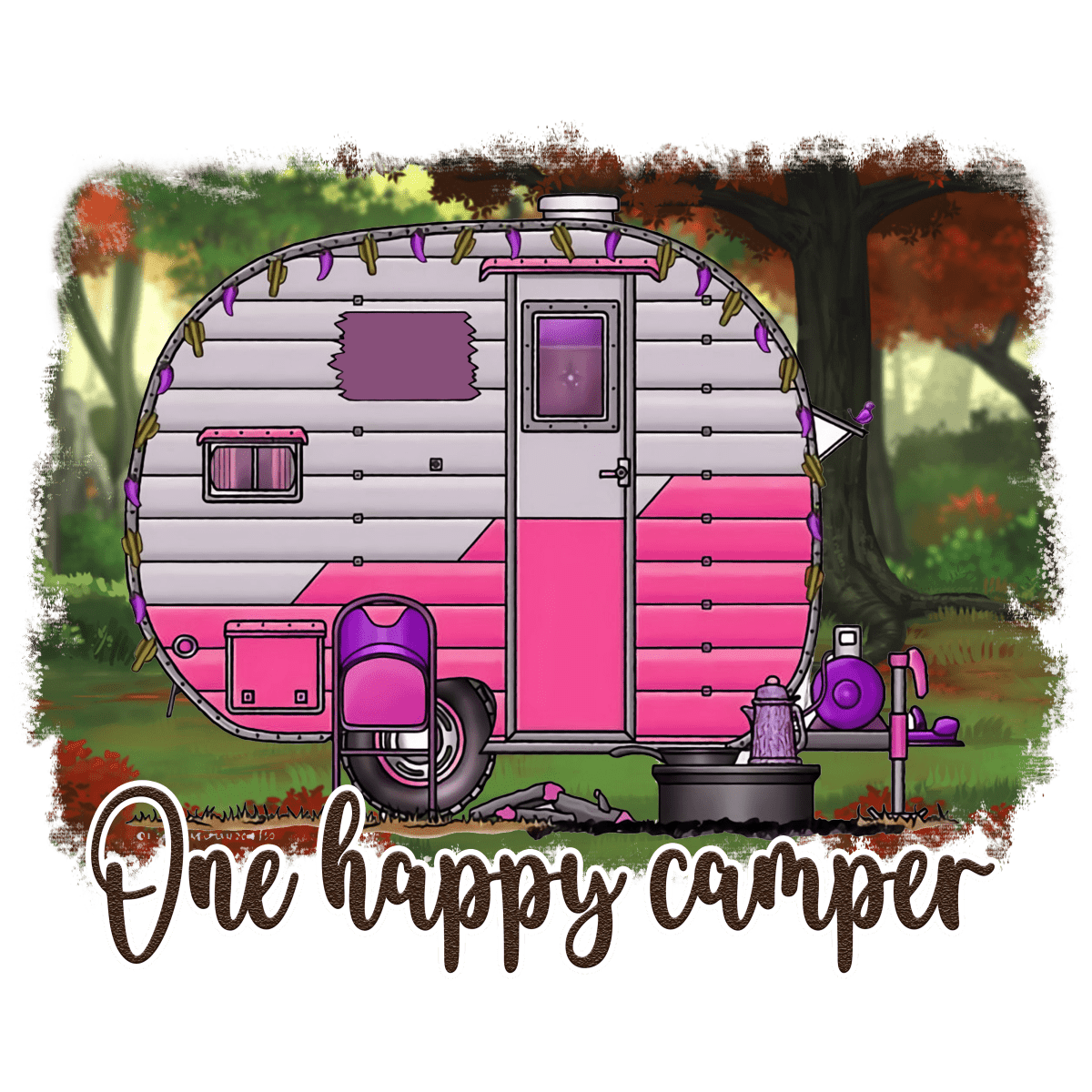 One - Happy - Camper - Ready To Press DTF Transfers - Buy Bulk DTF