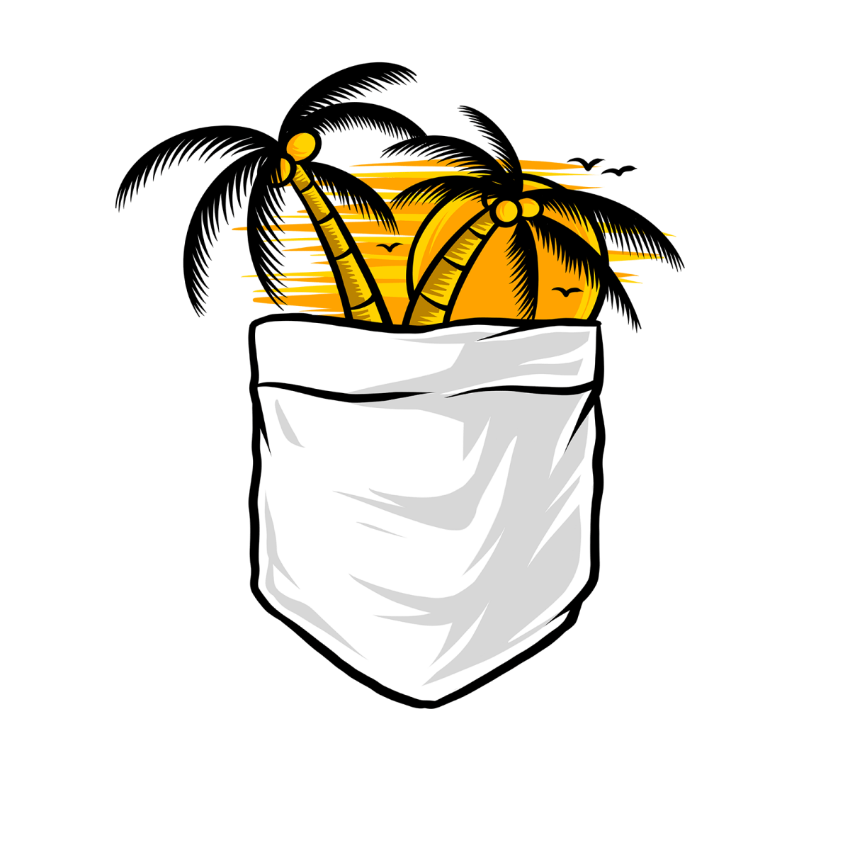 Palm Tree Pocket - Ready To Press DTF Transfers - Buy Bulk DTF