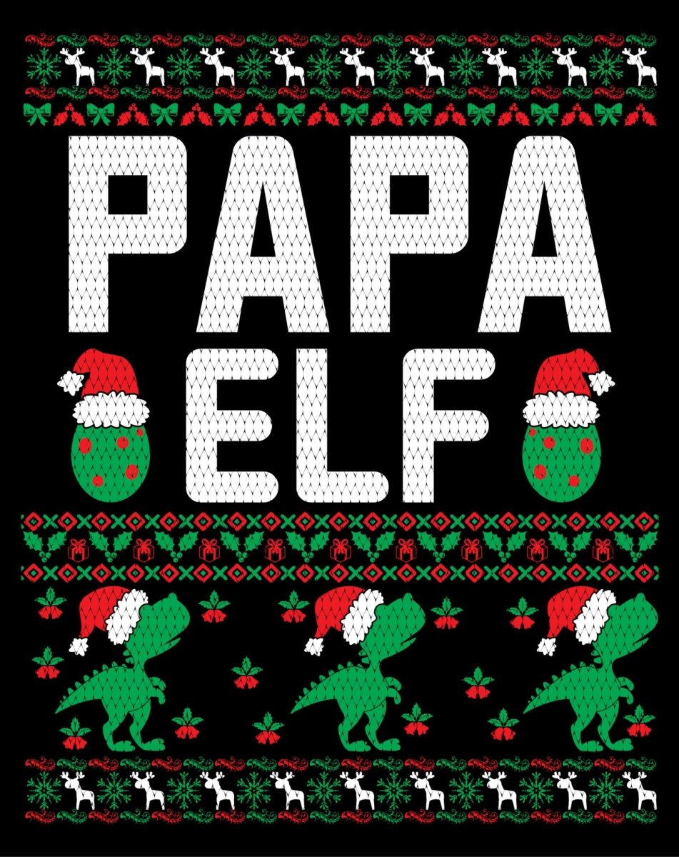Papa Elf Christmas Ugly Sweater Party Ready To Press DTF Transfer - Buy Bulk DTF