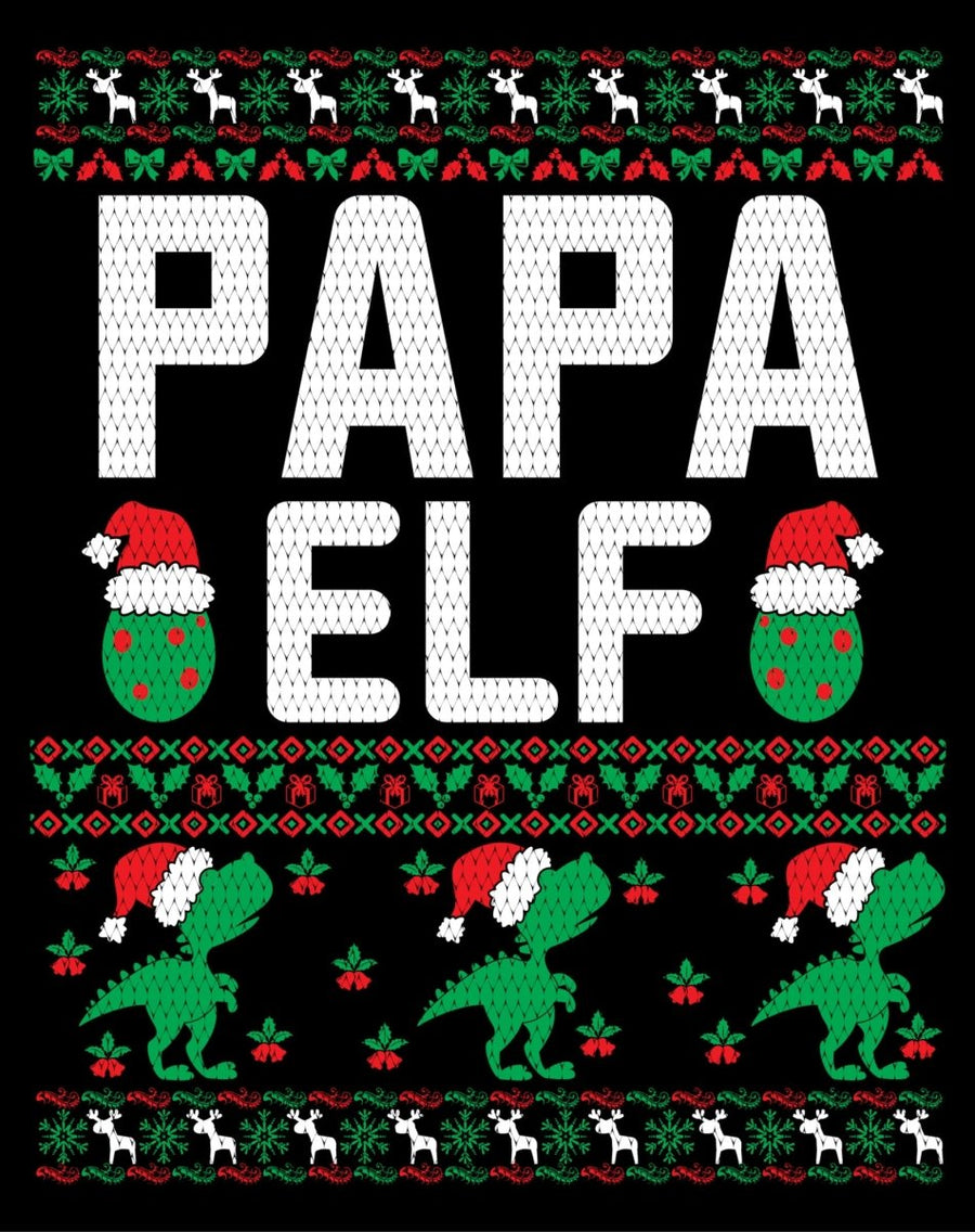 Papa Elf Christmas Ugly Sweater Party Ready To Press DTF Transfer - Buy Bulk DTF