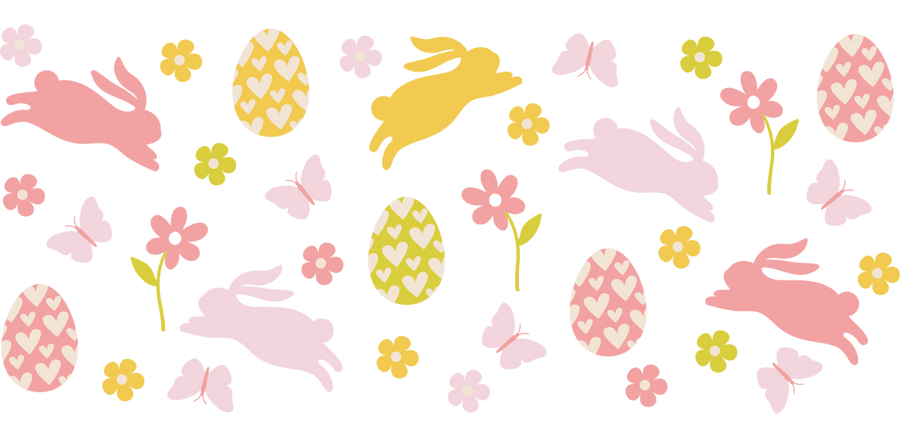 Pastel Easter Bunny - UV DTF Libbey Glass Wrap - Buy Bulk DTF