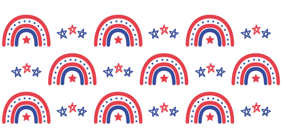 Patriotic Pizzazz UV DTF Libbey Glass Wrap - Buy Bulk DTF