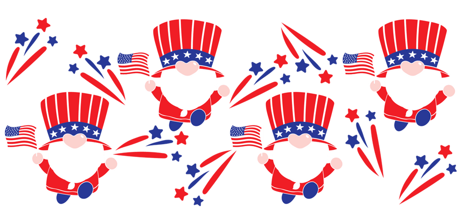 Patriotic Pop UV DTF Libbey Glass Wrap - Buy Bulk DTF