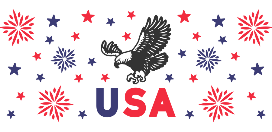 Patriotic Pop UV DTF Libbey Glass Wrap - Buy Bulk DTF