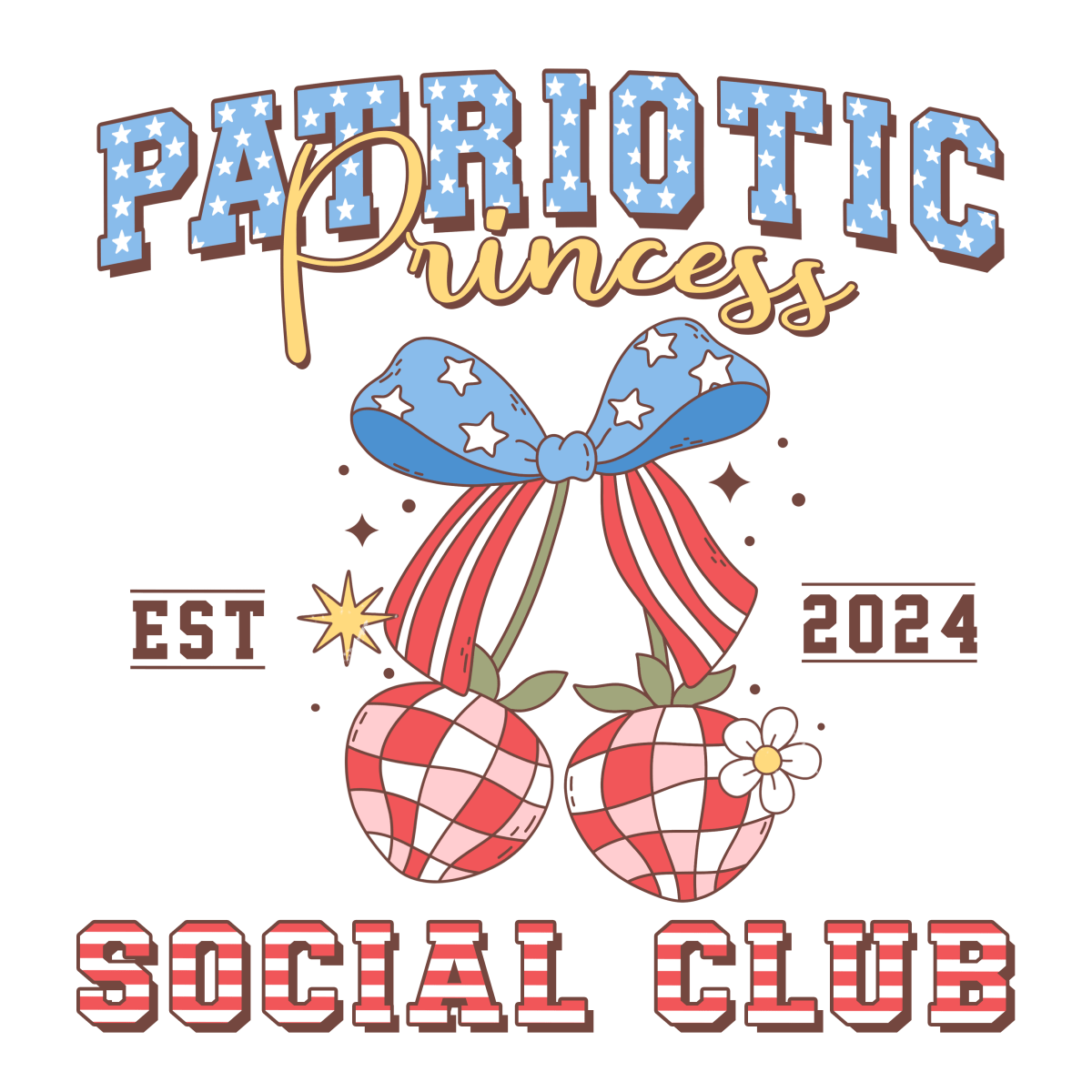 Patriotic Princess Social Club - Ready To Press DTF Transfers - Buy Bulk DTF