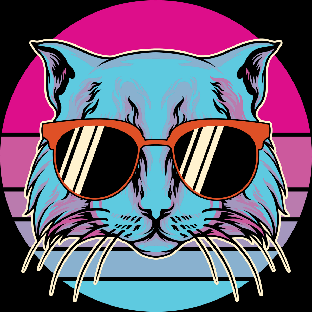 Paws and Whiskers Bowcys Cat - Ready To Press DTF Transfers - Buy Bulk DTF