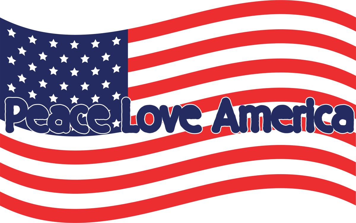 Peace Love America - 1180 Ready to Press DTF Transfer - Buy Bulk DTF