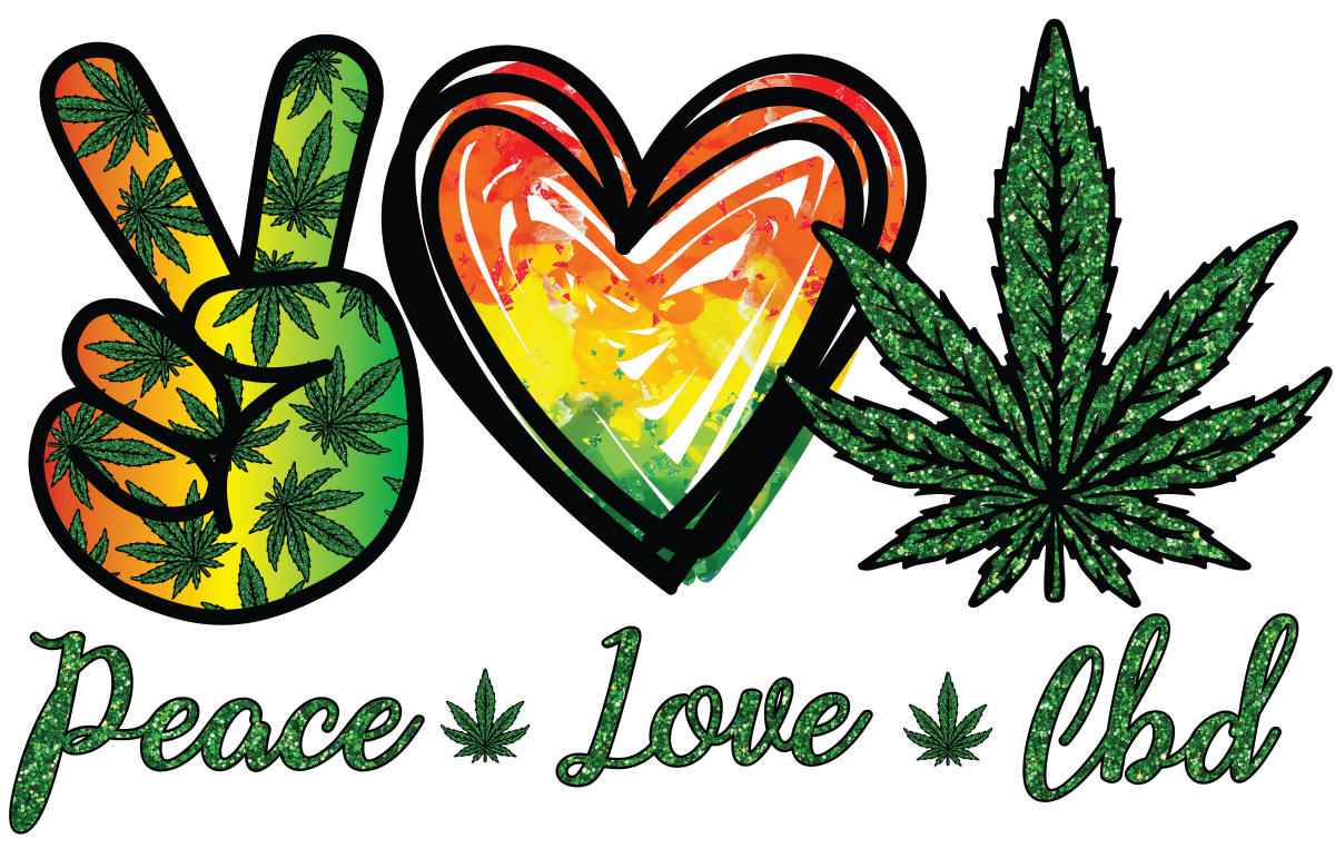 Peace Love & CBD Ready To Press DTF Transfer - Buy Bulk DTF