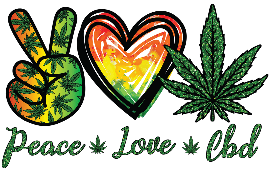 Peace Love & CBD Ready To Press DTF Transfer - Buy Bulk DTF