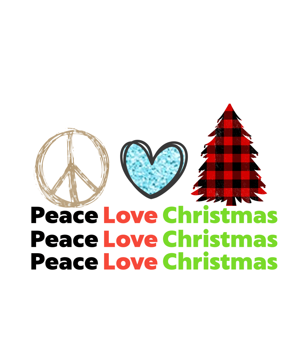 Peace Love Christmas Ready To Press DTF Transfer - Buy Bulk DTF