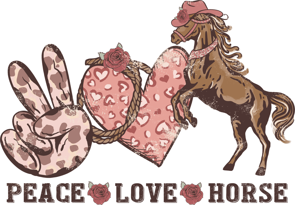 Peace Love Horse Ready To Press DTF Transfer - Buy Bulk DTF