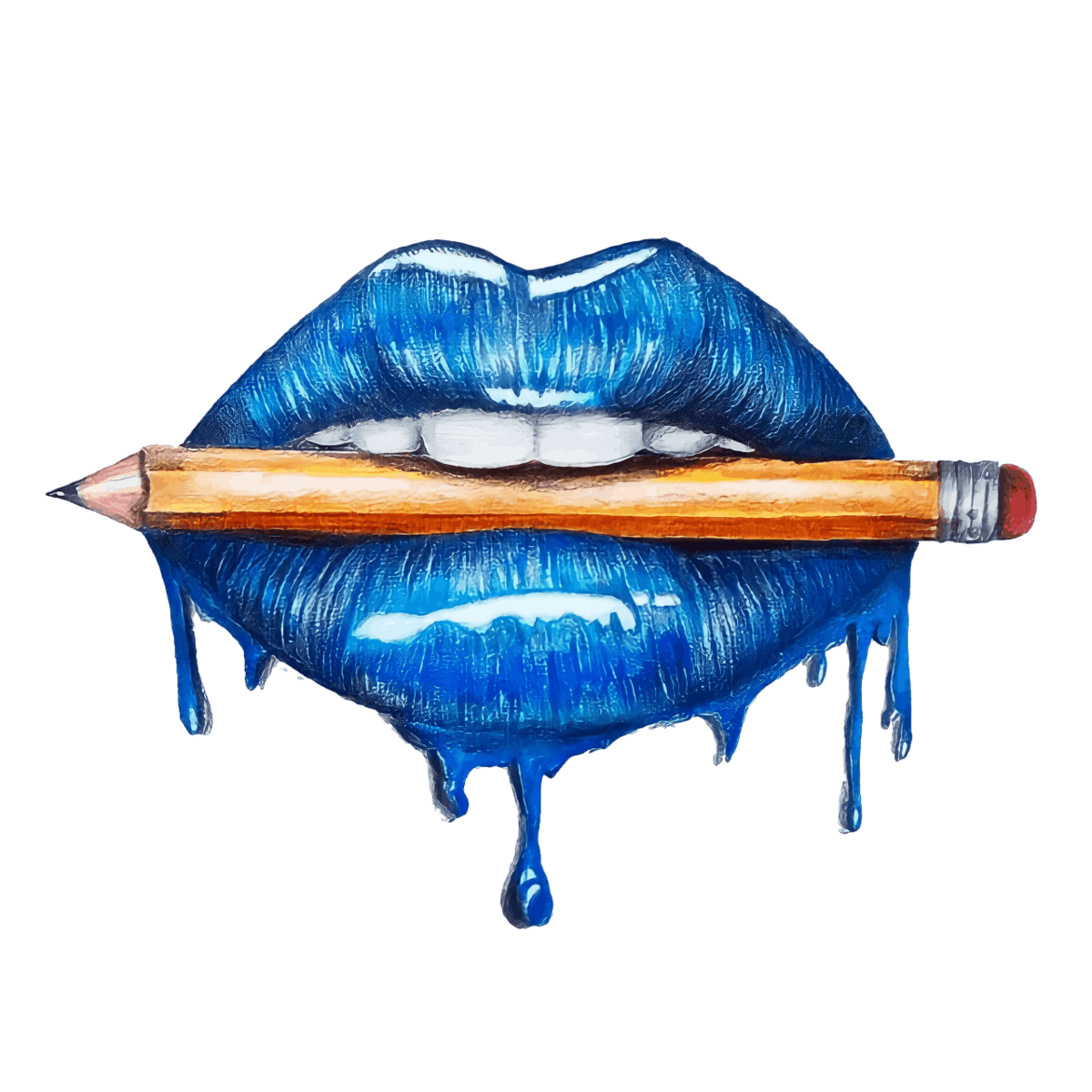 Pencil Nibbler Lips - Ready To Press DTF Transfer - Buy Bulk DTF