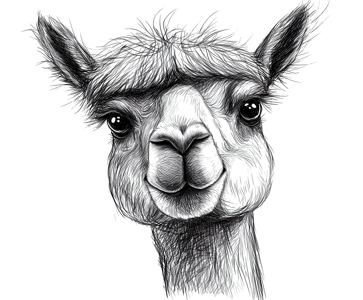 Pencil sketch Alpaca 2 Ready to Press DTF Transfer - Buy Bulk DTF