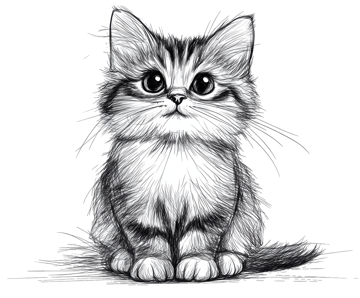 Pencil Sketch Cat 1 Ready to Press DTF Transfer - Buy Bulk DTF