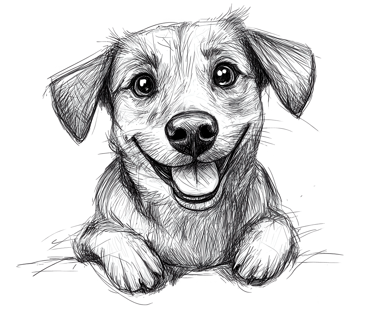 Pencil Sketch Dog 1 Ready to Press DTF Transfer - Buy Bulk DTF