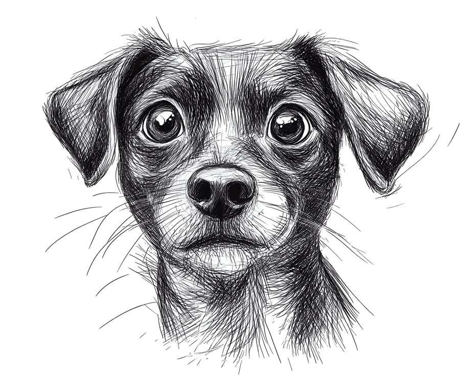 Pencil Sketch Dog 2 Ready to Press DTF Transfer - Buy Bulk DTF