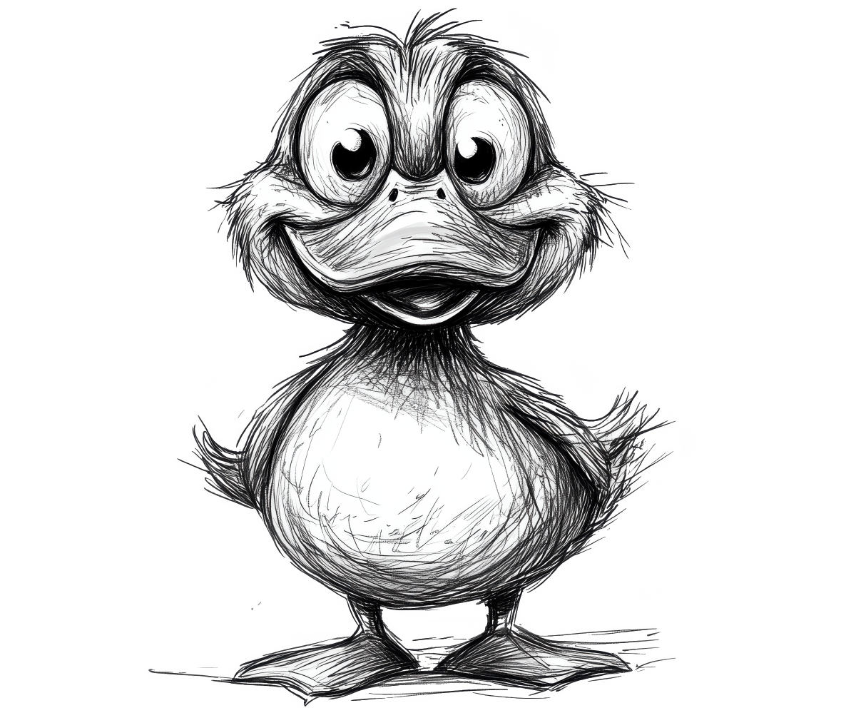 Pencil Sketch Duck 2 Ready to Press DTF Transfer - Buy Bulk DTF