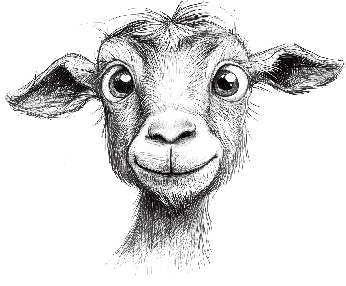 Pencil Sketch Goat 2 Ready to Press DTF Transfer - Buy Bulk DTF