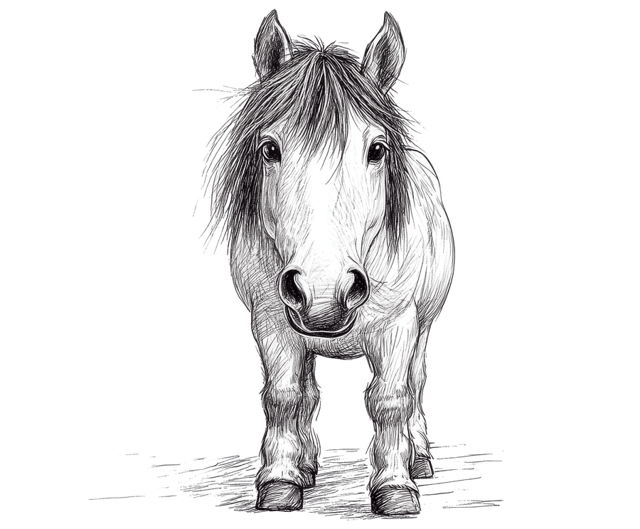 Pencil Sketch Horse 2 Ready to Press DTF Transfer - Buy Bulk DTF