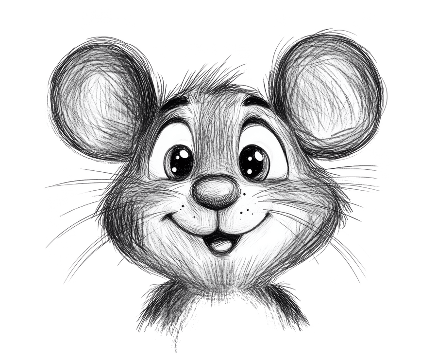 Pencil Sketch Mouse 2 Ready to Press DTF Transfer - Buy Bulk DTF