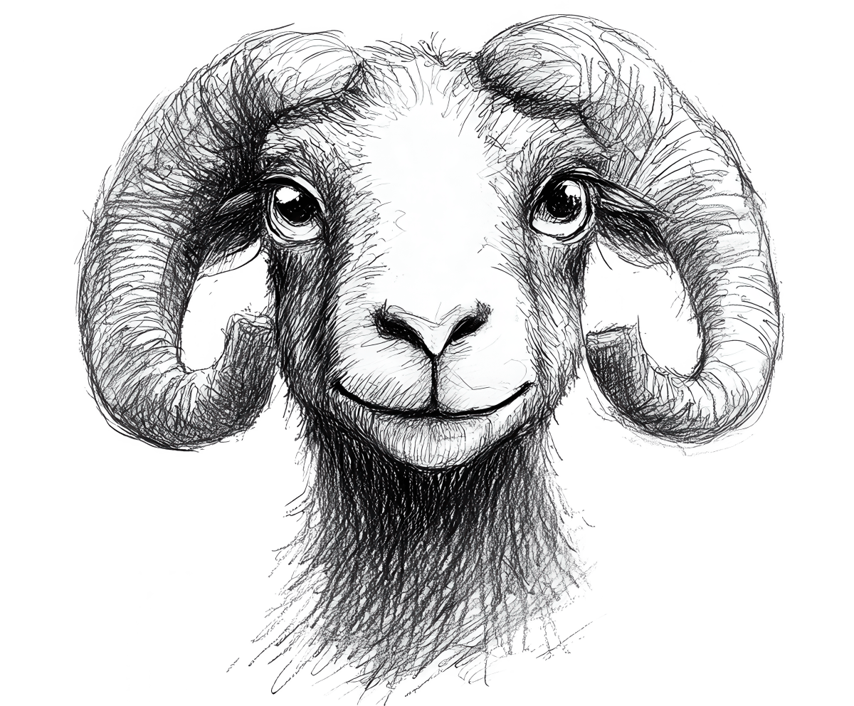 Pencil Sketch Ram 1 Ready to Press DTF Transfer - Buy Bulk DTF