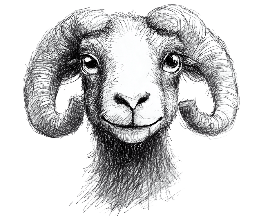 Pencil Sketch Ram 1 Ready to Press DTF Transfer - Buy Bulk DTF