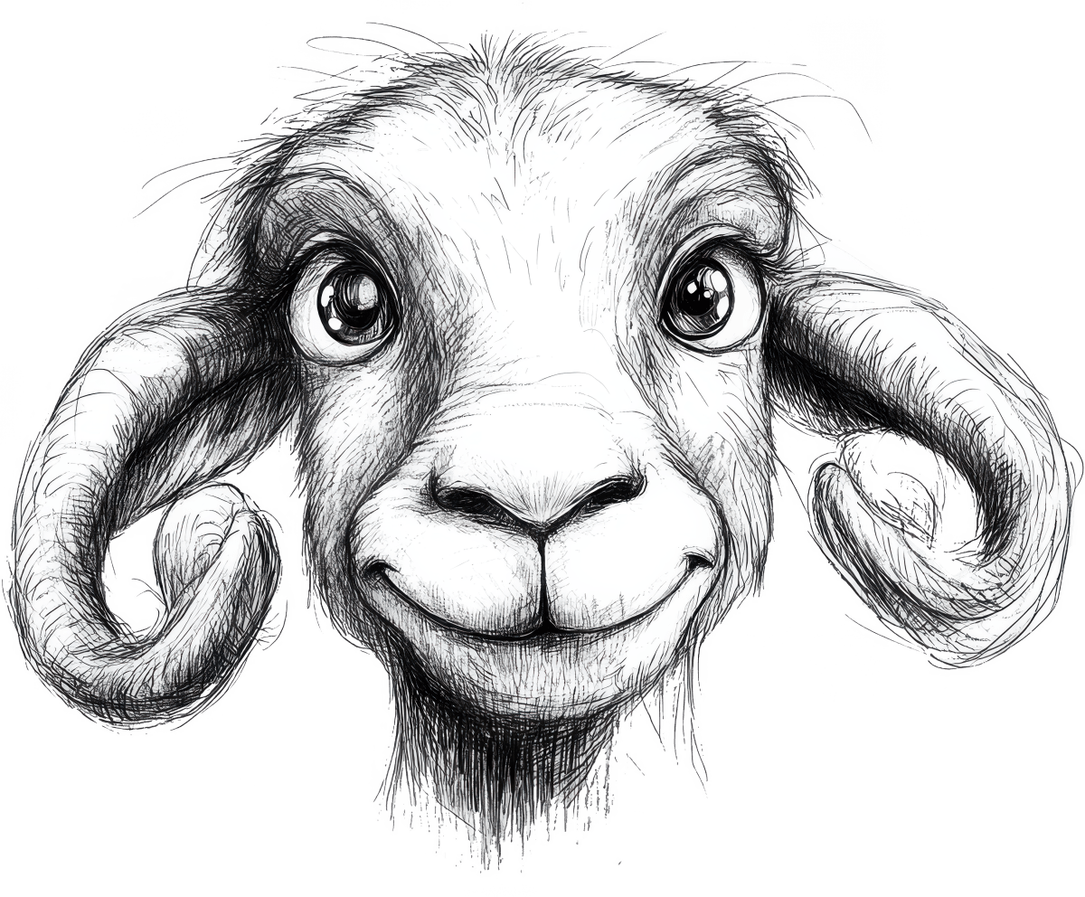 Pencil Sketch Ram 2 Ready to Press DTF Transfer - Buy Bulk DTF