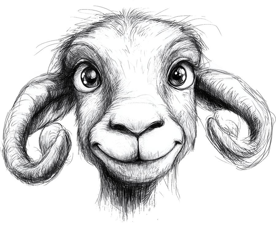 Pencil Sketch Ram 2 Ready to Press DTF Transfer - Buy Bulk DTF