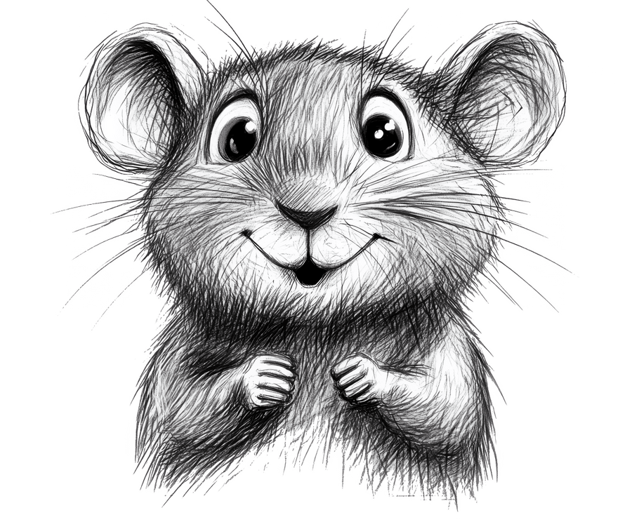 Pencil Sketch Rat 1 Ready to Press DTF Transfer - Buy Bulk DTF