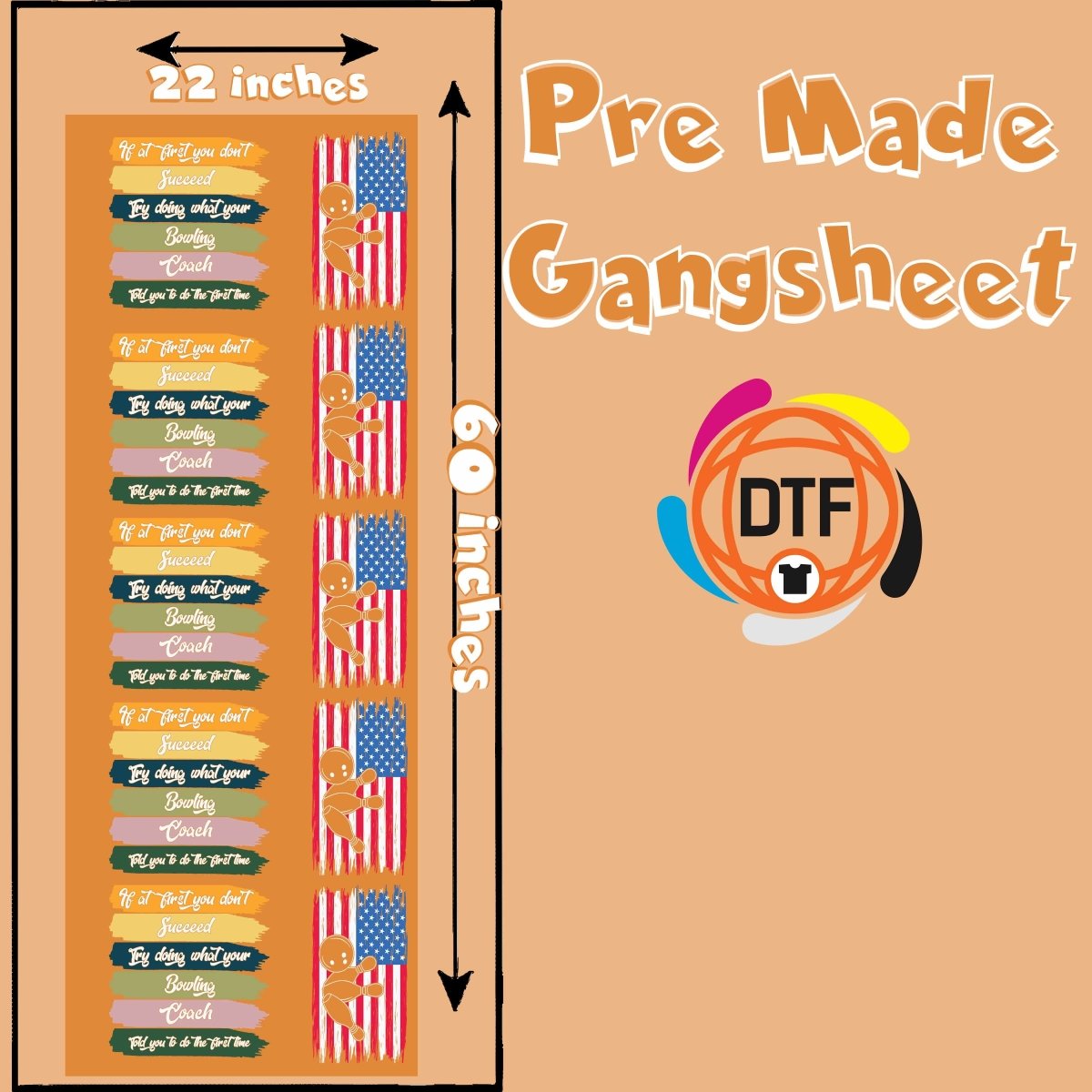 Pin Crushers Gang Premade DTF Gangsheet - Buy Bulk DTF