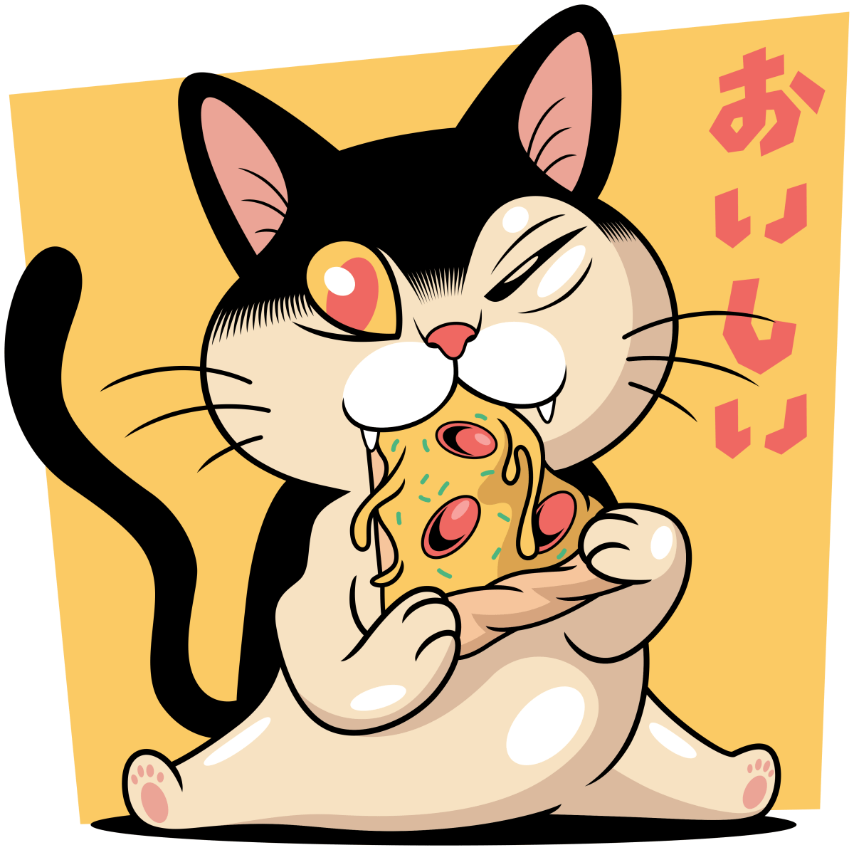 PIZZA CAT - Ready To Press DTF Transfer - Buy Bulk DTF