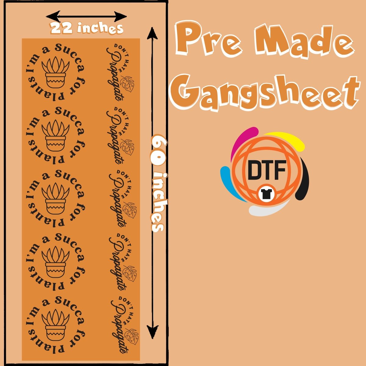 Plant Paradise Set Premade DTF Gangsheet - Buy Bulk DTF