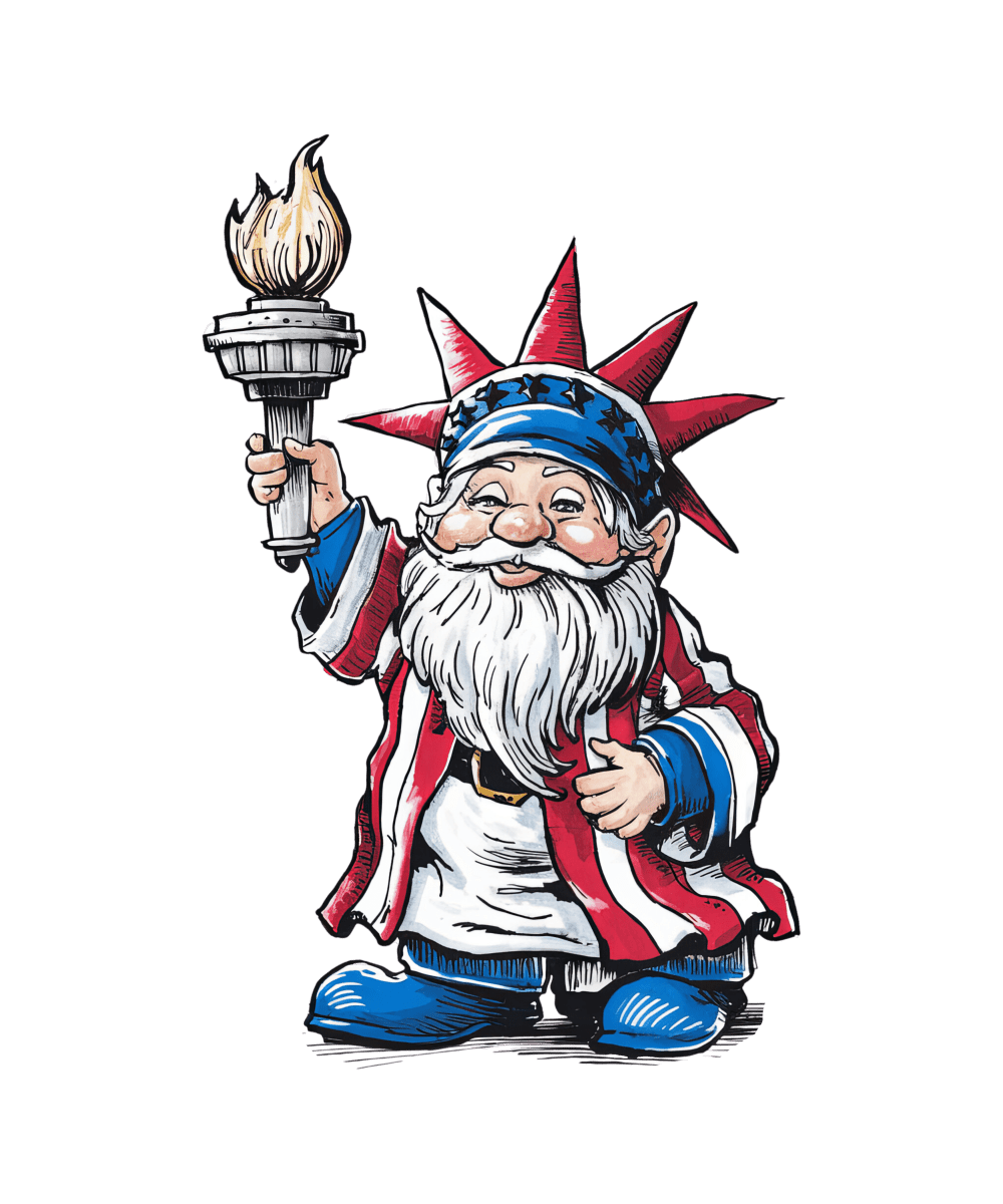 Proud American Gnome - Ready To Print DTF Transfers - Buy Bulk DTF