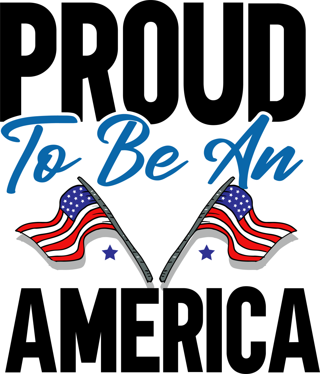 Proud To Be An American - 1188 Ready to Press DTF Transfer - Buy Bulk DTF