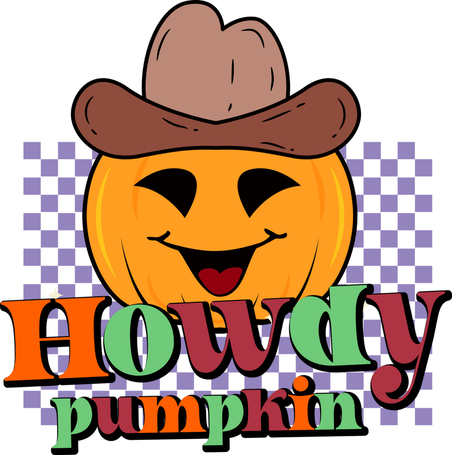 Pumpkin Hat Howdy Yall Ready To Press DTF Transfer - Buy Bulk DTF