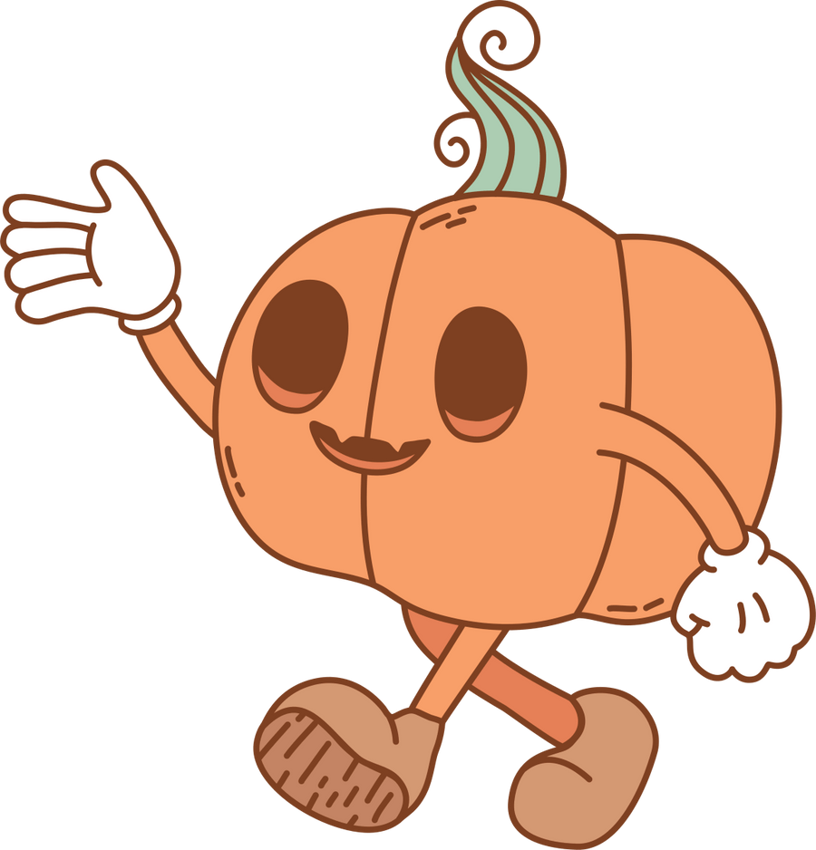 Pumpkin - Orange - Walking - Ready To Press DTF Transfer - Buy Bulk DTF