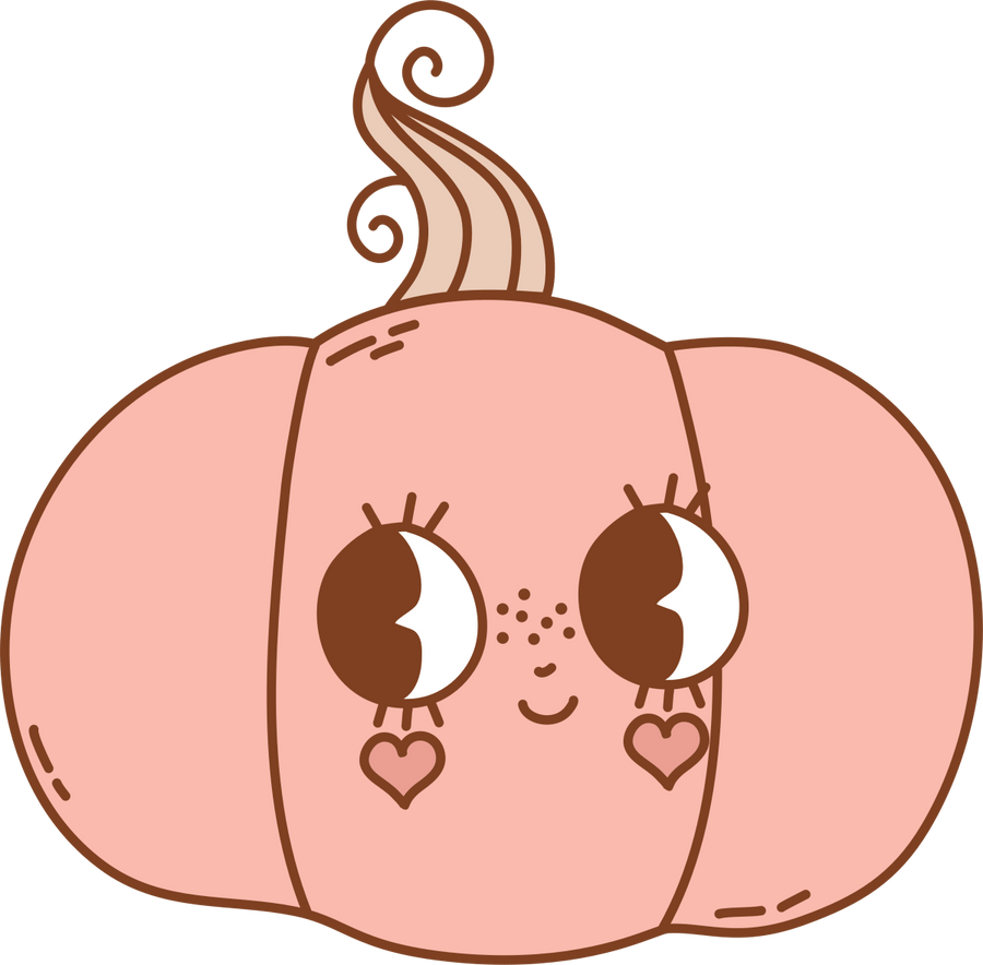 Pumpkin - Pink - Face - Hearts - Ready To Press DTF Transfer - Buy Bulk DTF