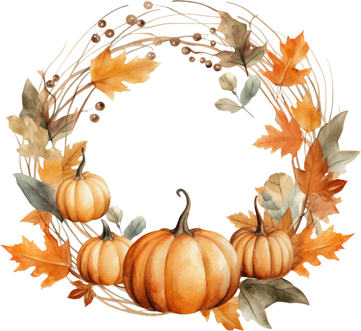 Pumpkin Wreath 02 - Ready To Press DTF Transfers - Buy Bulk DTF