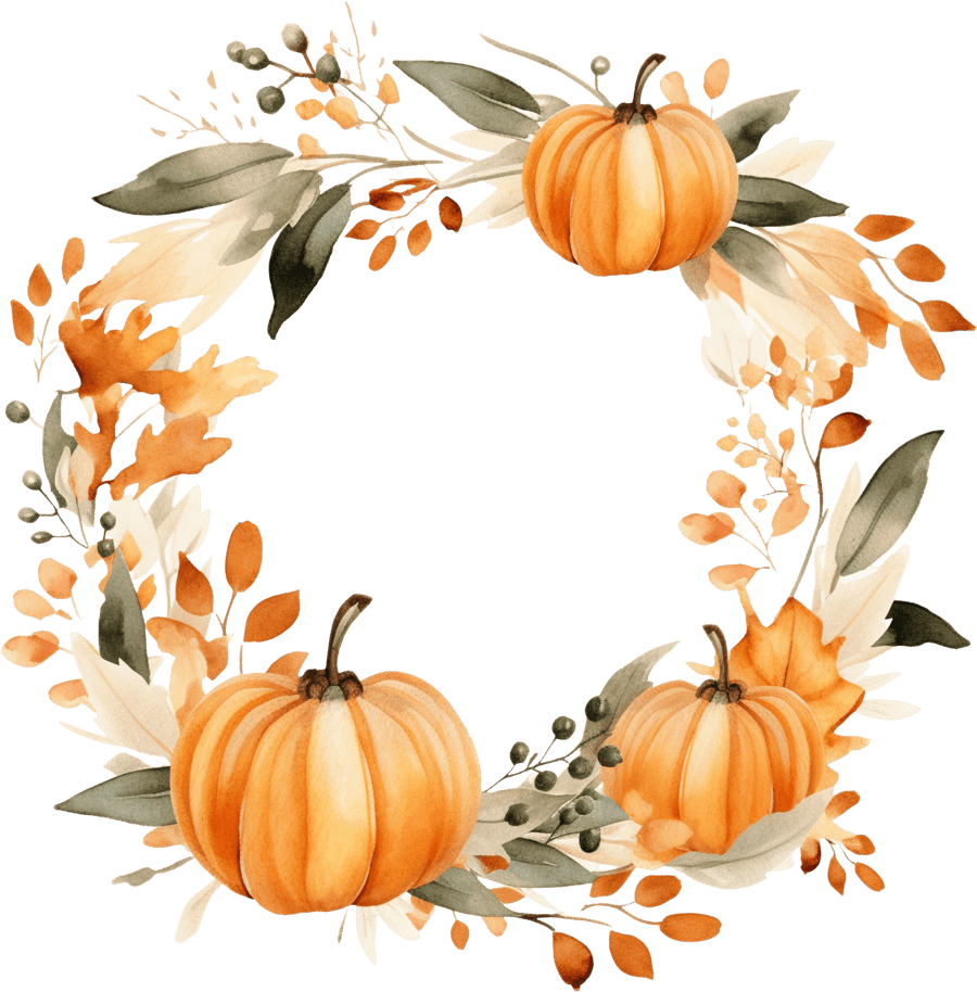 Pumpkin Wreath 03 - Ready To Press DTF Transfers - Buy Bulk DTF