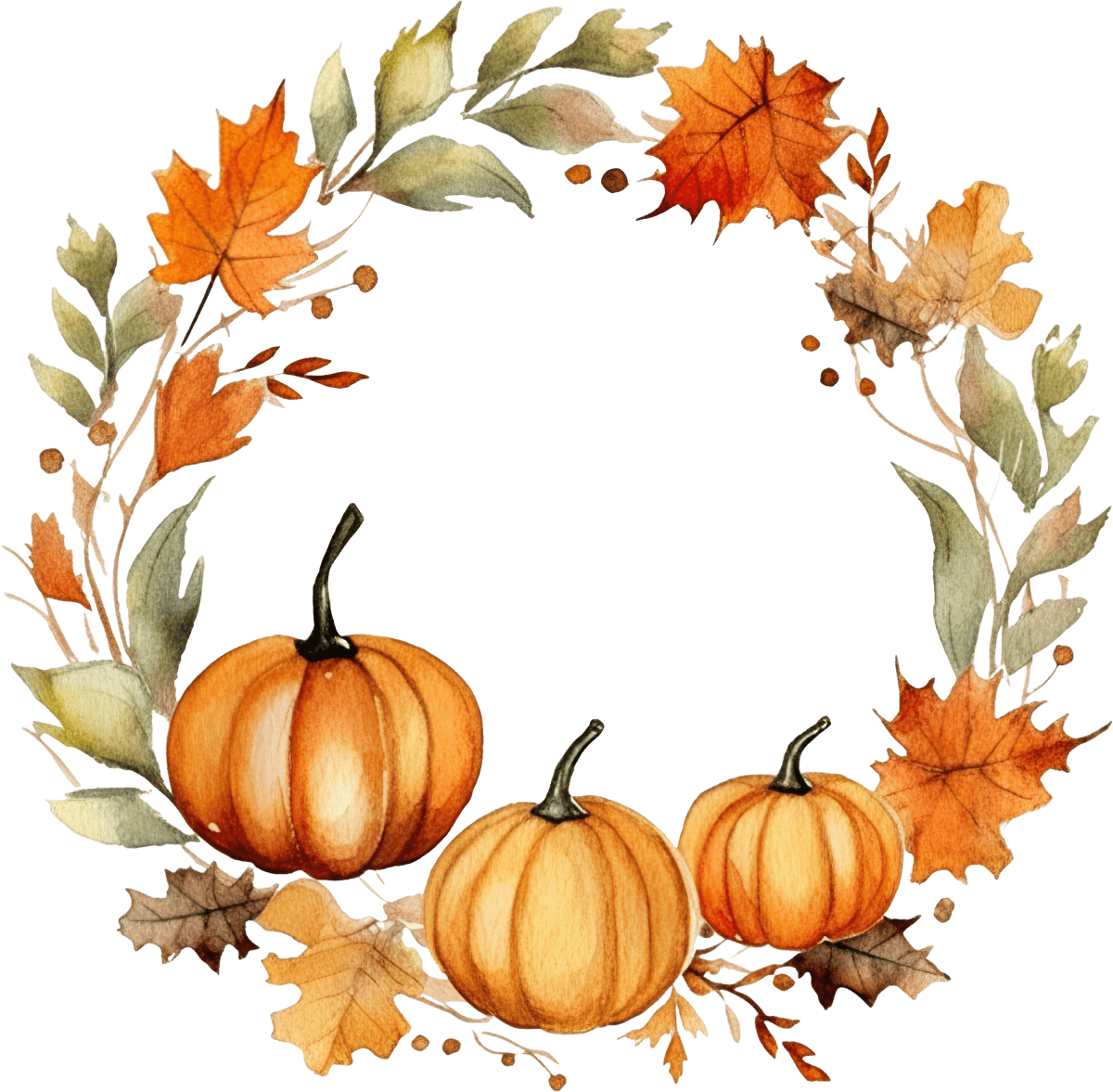 Pumpkin Wreath 04 - Ready To Press DTF Transfers - Buy Bulk DTF