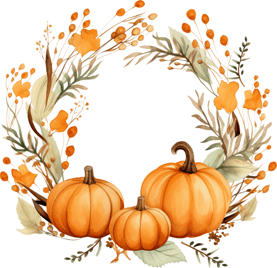 Pumpkin Wreath - Ready To Press DTF Transfers - Buy Bulk DTF