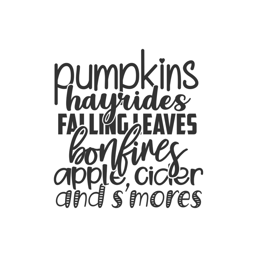 Pumpkins Hayrides Falling Leaves - Ready To Press DTF Transfers - Buy Bulk DTF
