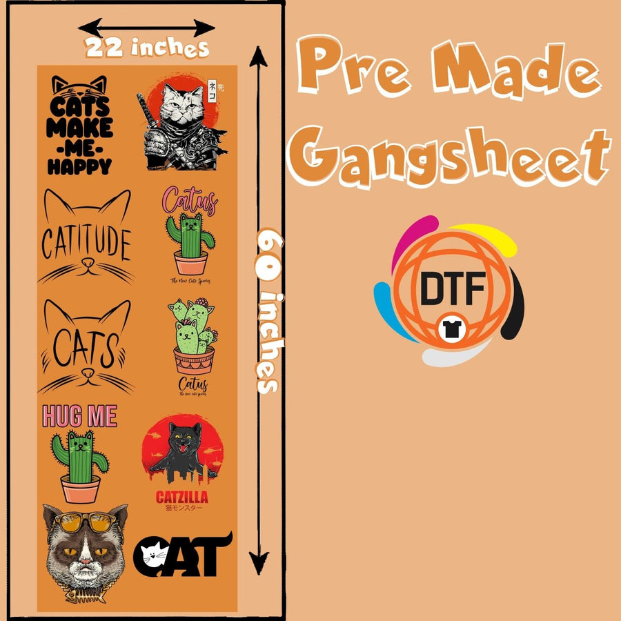 Purrfect Squad Premade DTF Gangsheet - Buy Bulk DTF