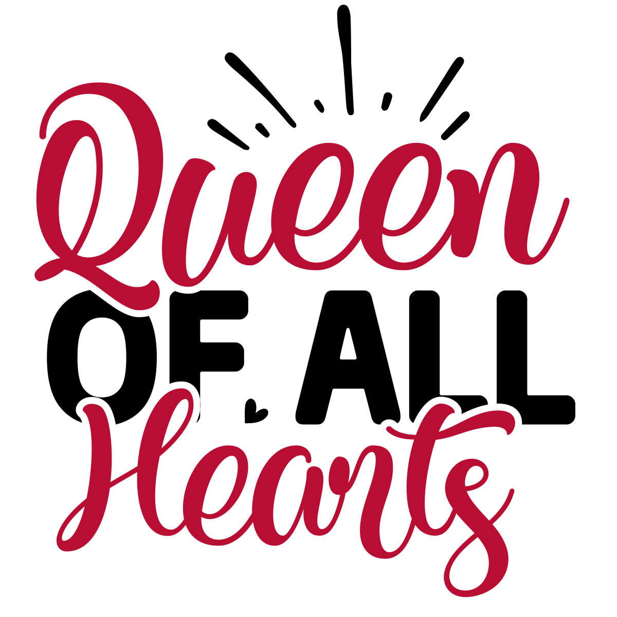Queen Of All Hearts - 01 Ready To Press DTF Transfer - Buy Bulk DTF