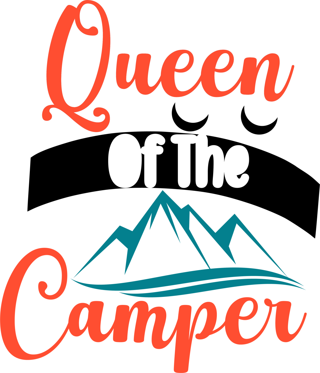 Queen Of Camper - 1019 Ready to Press DTF Transfer - Buy Bulk DTF