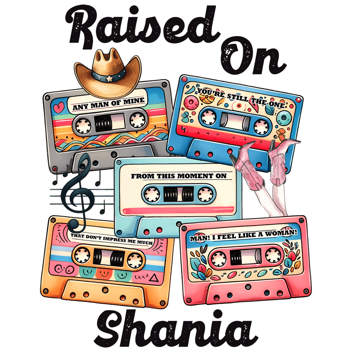 Raised On The Shania - Ready To Press DTF Transfers - Buy Bulk DTF