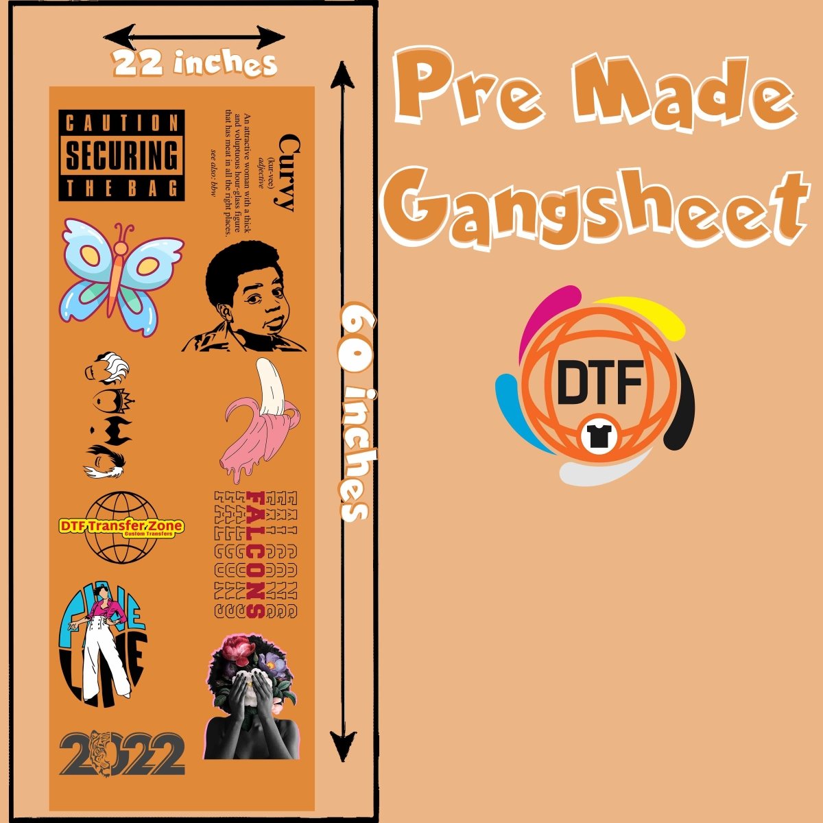 Random Radiance Crew Premade DTF Gangsheet - Buy Bulk DTF