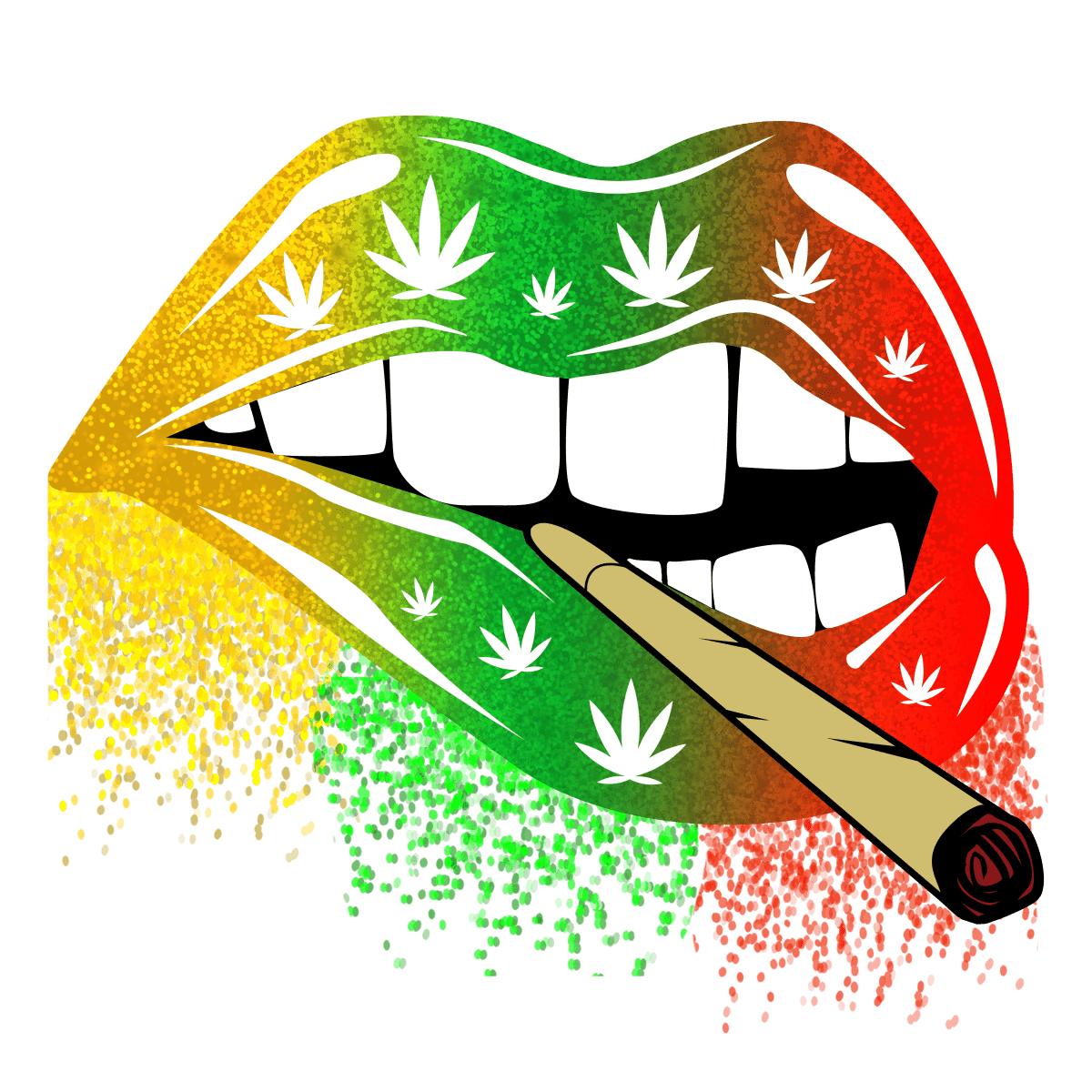 Rastafarian Colors Lips Ready To Press DTF Transfer - Buy Bulk DTF
