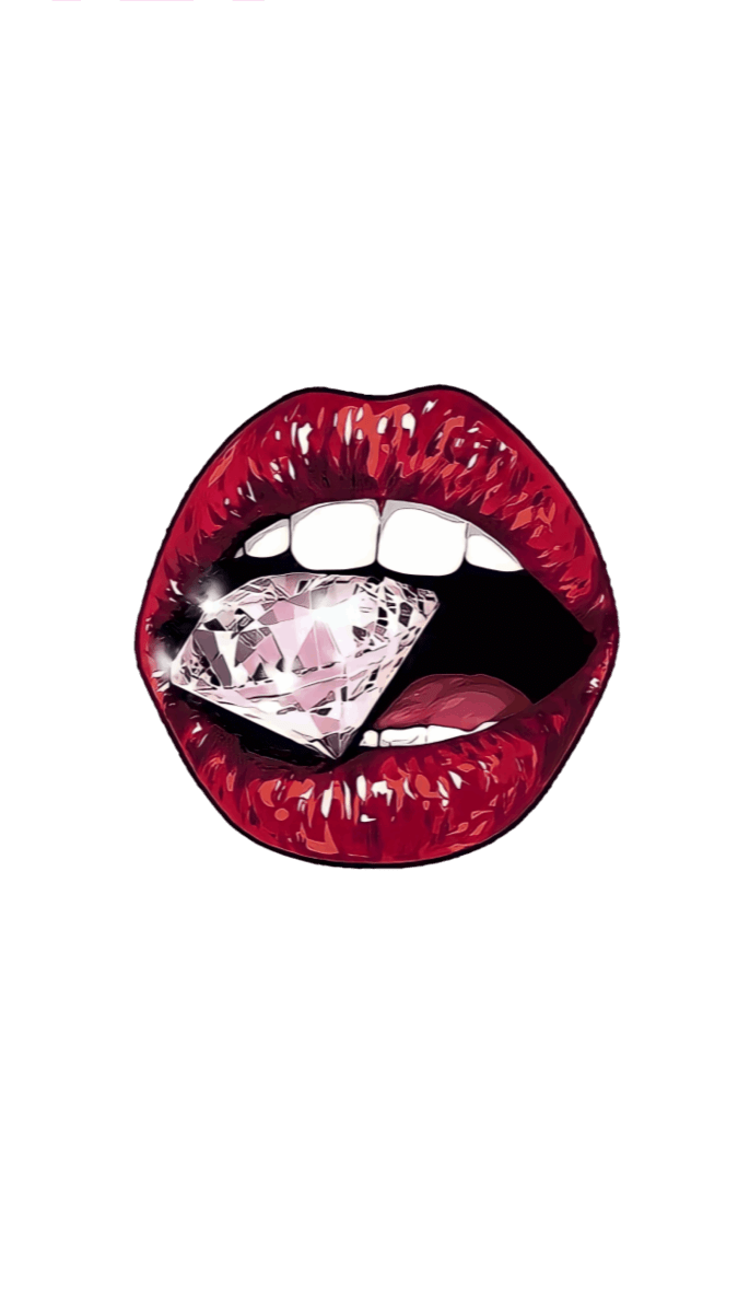 Red Diamond Lips - Ready To Press DTF Transfer - Buy Bulk DTF